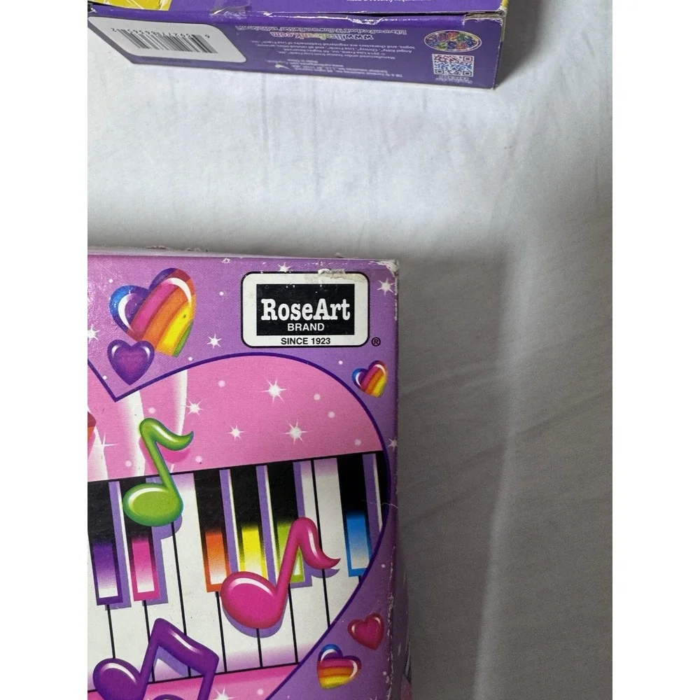 2x Lisa Frank Heart Shaped Puzzle Rose Art 1992 Vintage Piano - Missing Pieces